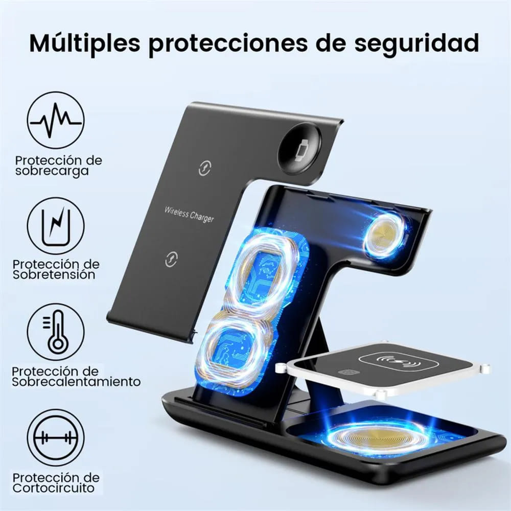 CARGADOR INALÁMBRICO 3 EN 1 PARA CELULAR