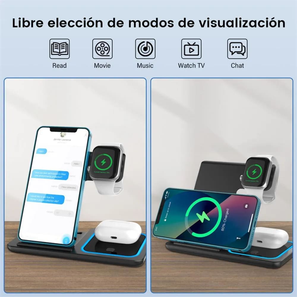 CARGADOR INALÁMBRICO 3 EN 1 PARA CELULAR