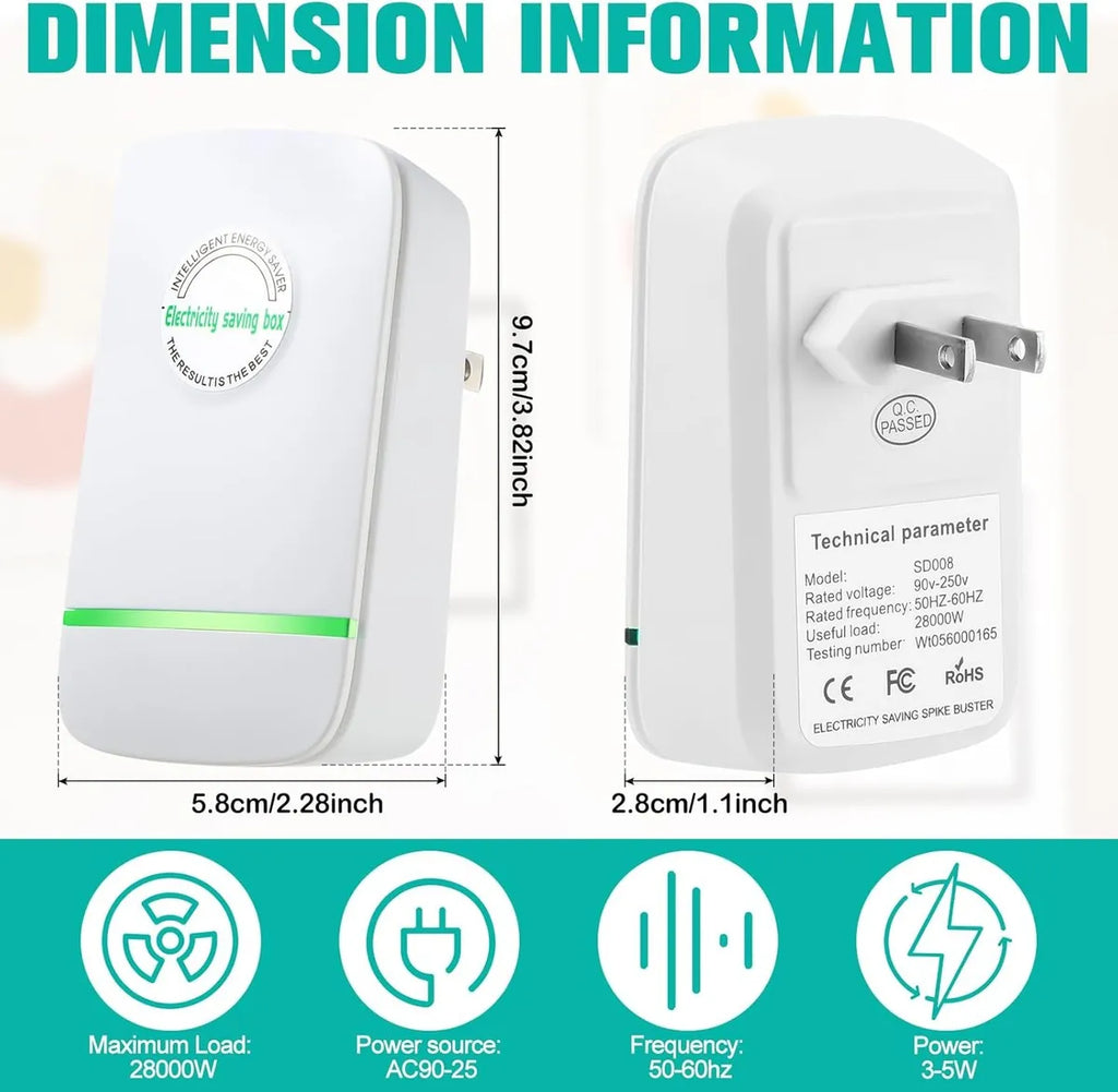 Ahorrador De Energía Eléctrico! ⚡ ¡Protege tu hogar con tecnología inteligente! 🏡 Ideal para Casas, Apartamentos y Oficinas!