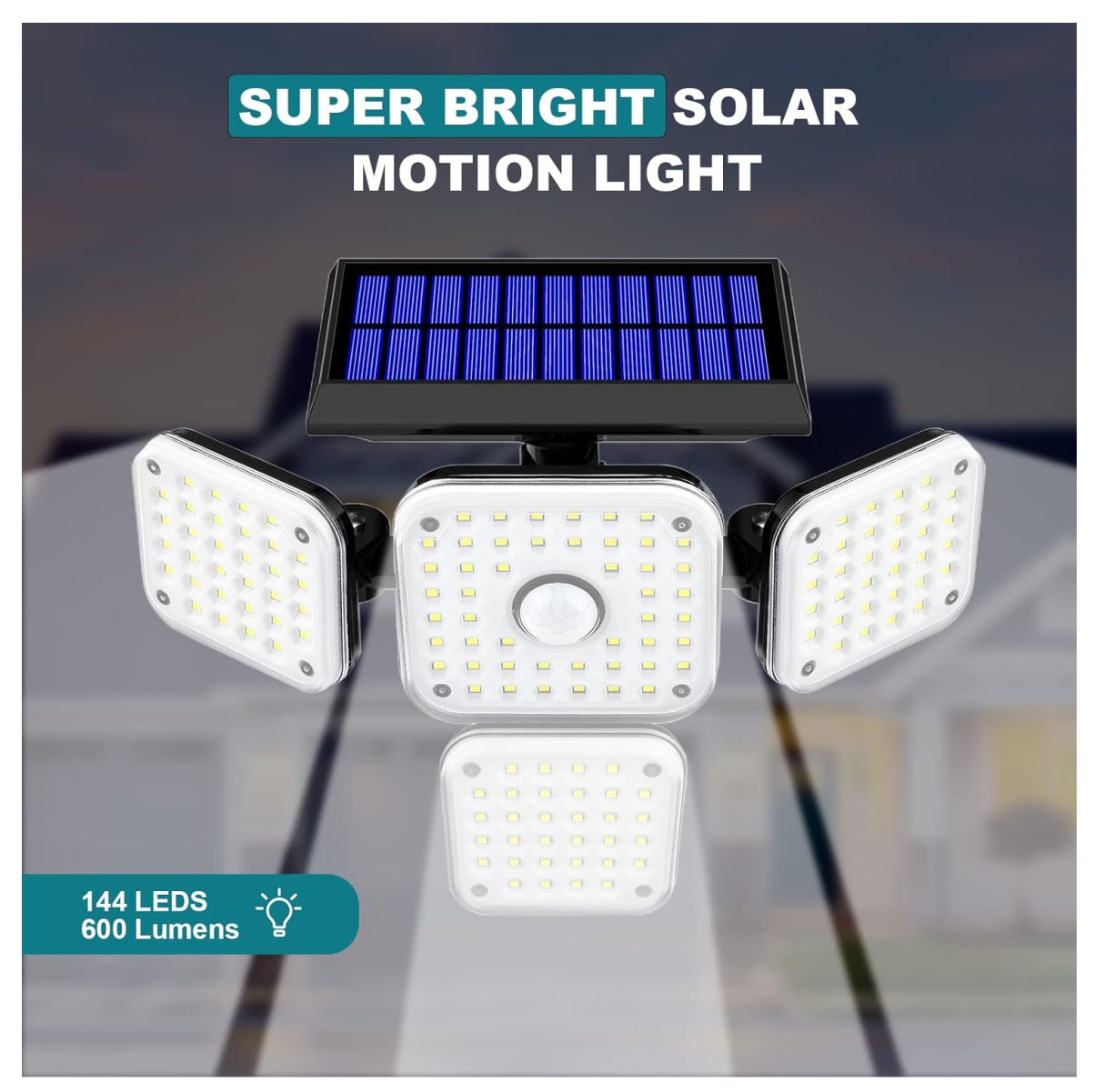 🌞 Ilumine todo o seu quintal com o poste de luz solar de 4 lâmpadas! ⚡ Mais luz, mais segurança e zero contas de luz!