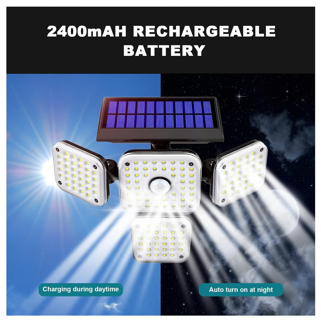 🌞 Ilumine todo o seu quintal com o poste de luz solar de 4 lâmpadas! ⚡ Mais luz, mais segurança e zero contas de luz!